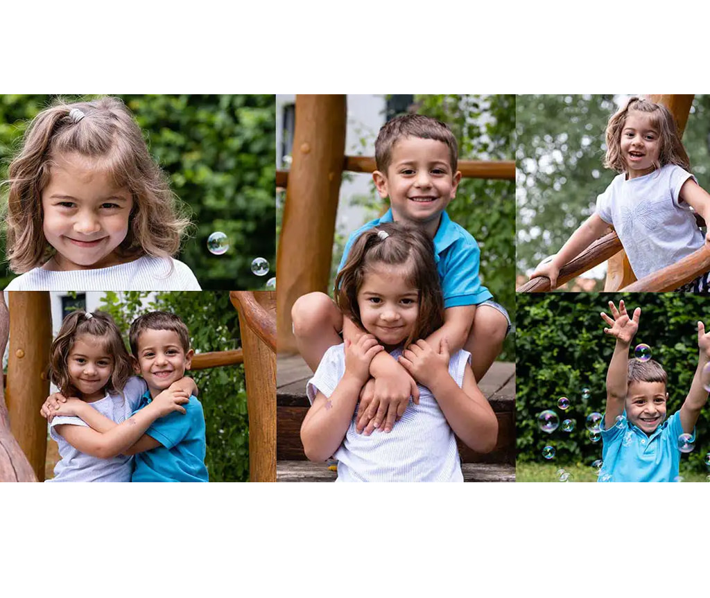 natürliche Kitafoto in München im Garten des Kindergartens fotografiert